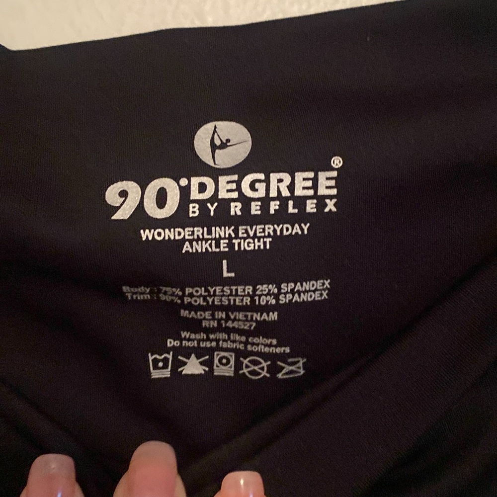 90 Degree By Reflex Black Wonderlink Everyday Ankle Tights [Size: L] - Picture 2 of 5